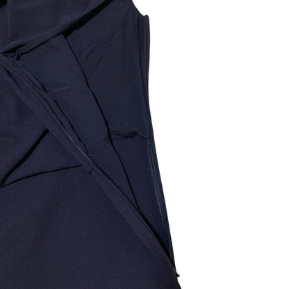 Max Mara Pianoforte Georgette Sleeveless Asymmetric Tall Dress Navy Spring 38 — view 3