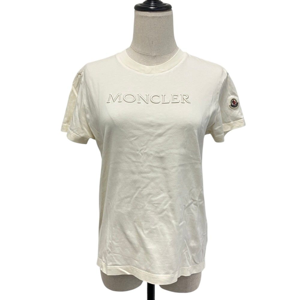 Moncler Maglia Mamica Corta Logo Short Sleeve T-Shirt Ivory Spring Summer XS