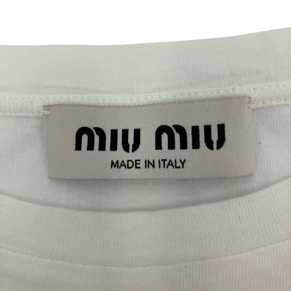 Miu Miu Rib Jersey Lace T-Shirt White Spring Summer XS — view 7