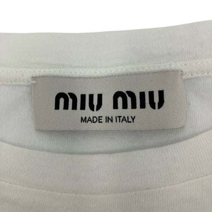 Miu Miu Rib Jersey Lace T-Shirt White Spring Summer XS — view 7