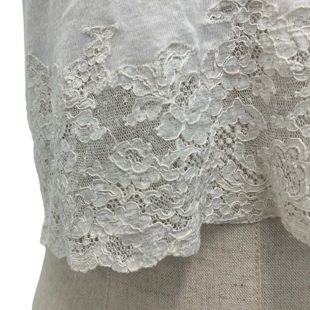 Miu Miu Rib Jersey Lace T-Shirt White Spring Summer XS — view 5