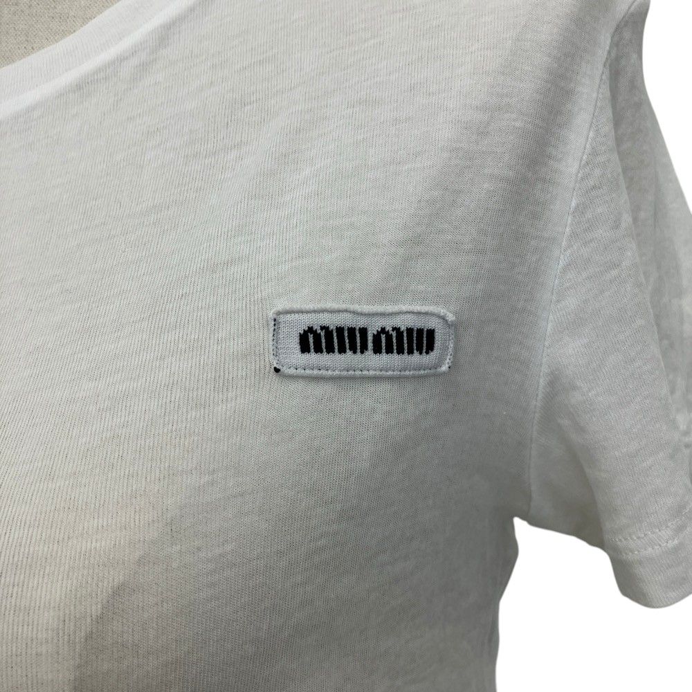 Miu Miu Rib Jersey Lace T-Shirt White Spring Summer XS — view 4