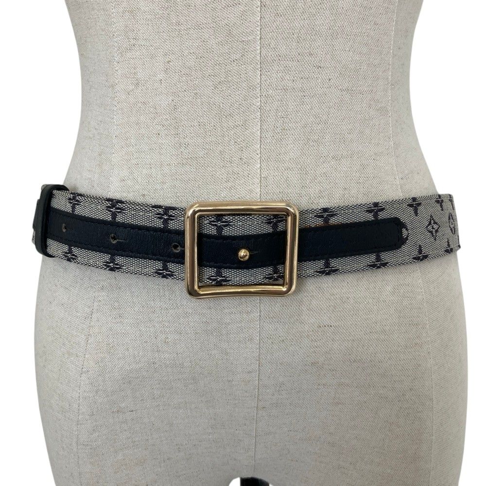 Louis Vuitton Monogram Mini Ceinture Belt Gray Navy — view 7