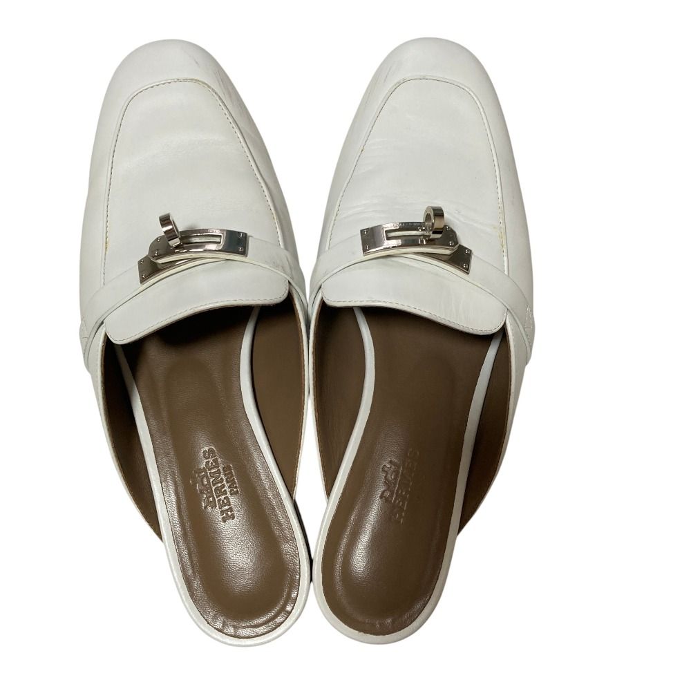 Hermes Oz Mules Flat Shoes White Spring Summer Fall Winter — view 4