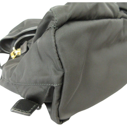 Prada Triangle Plate Tessuto Nylon Backpack Black — view 6