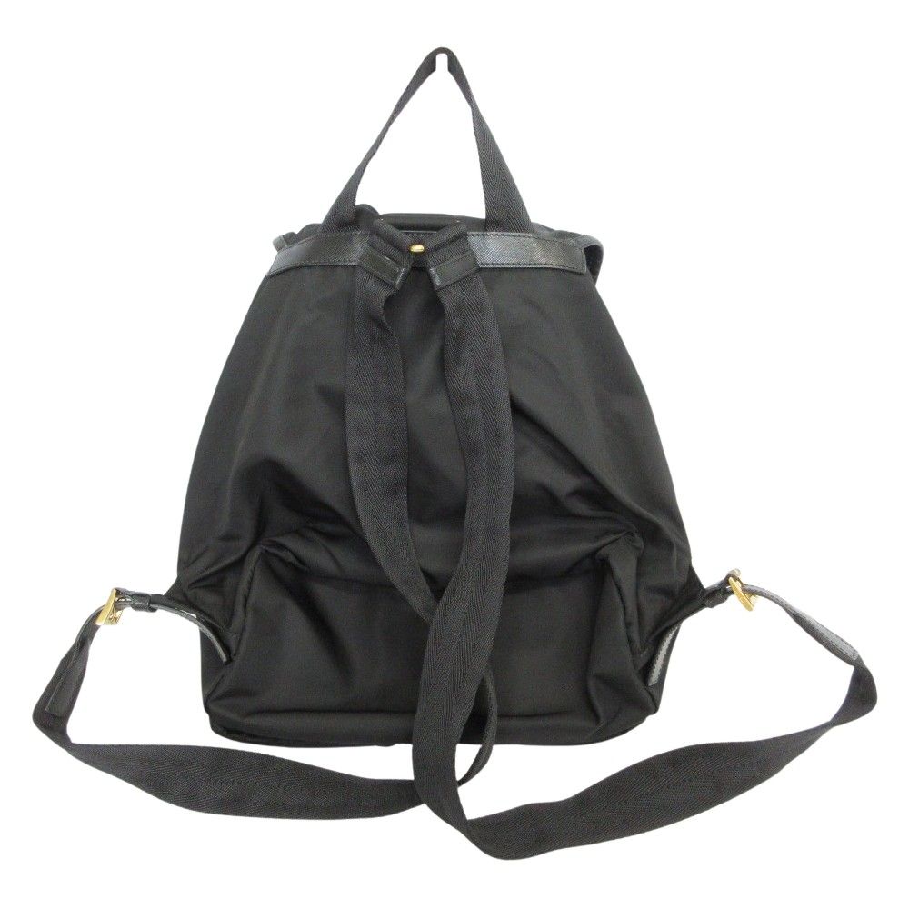Prada Triangle Plate Tessuto Nylon Backpack Black — view 2