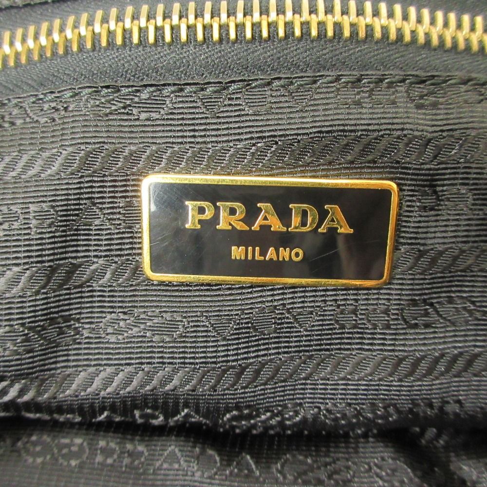 Prada Triangle Plate Tessuto Nylon Backpack Black — view 8