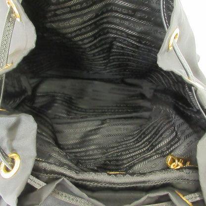 Prada Triangle Plate Tessuto Nylon Backpack Black — view 7