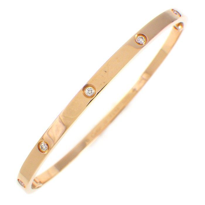 Cartier Bangle Love SM Diamond 18k Pink Gold 19 Bracelet