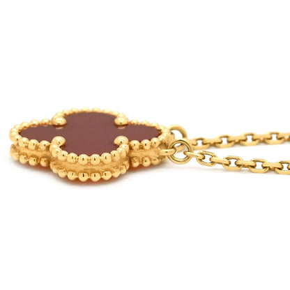 Van Cleef & Arpels Necklace Vintage Alhambra Pendant Red Yellow Gold 18k — view 2