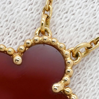 Van Cleef & Arpels Necklace Vintage Alhambra Pendant Red Yellow Gold 18k — view 3