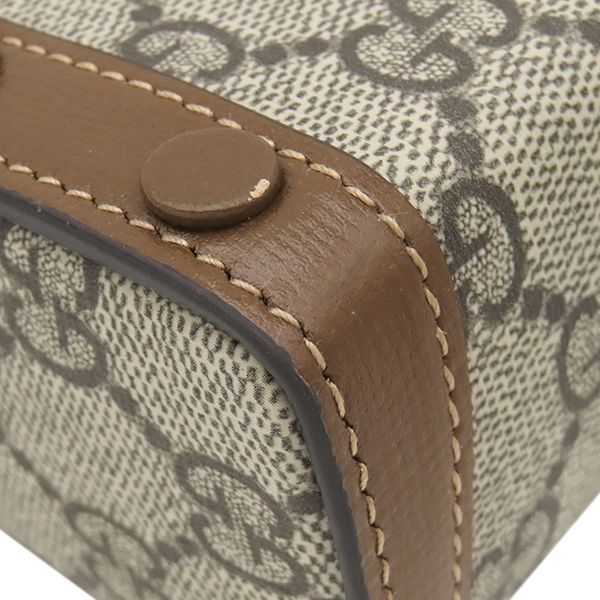 Gucci Shoulder Bag Horsebit 1955 GG Supreme Canvas Leather Beige Ebony Gold — view 4