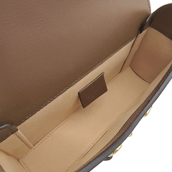 Gucci Shoulder Bag Horsebit 1955 GG Supreme Canvas Leather Beige Ebony Gold — view 5
