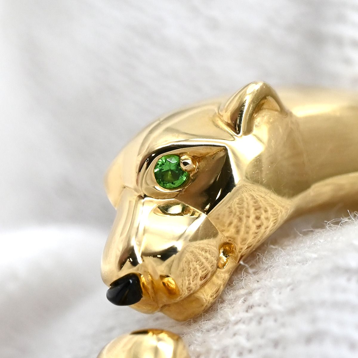 Cartier Ring Panthere de Cartier SM Yellow Gold 61 18k Onyx Tsavorite — view 5