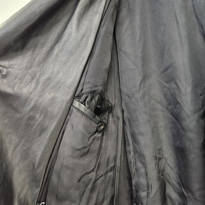 Versace Gianni Collar Zip Leather Longtrench Coat Black — view 6