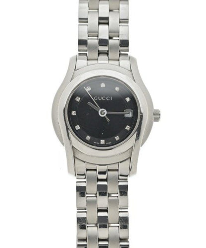 Gucci G-Class 5500L Diamond Quartz Watch Stainless Steel Silver
