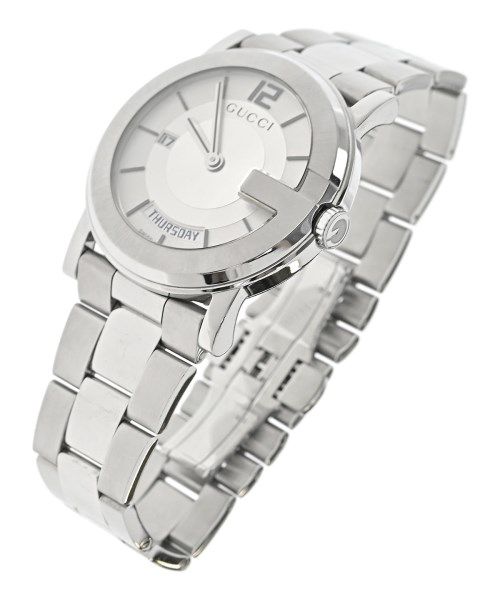 Gucci G Round 101M Quartz Date Watch Stainless Steel Silver — view 2