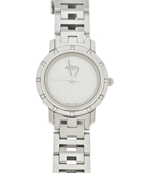 Hermes Clipper Nacre CL4.230 Diamond Quartz Watch Stainless Steel Shell