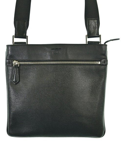 Fendi Leather Messenger Bag Shoulder Black