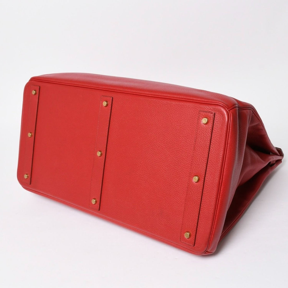 Hermes Haut Courroies Hac 55 Handbag Ardennes Rouge Ash Gold — view 8