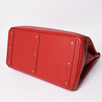 Hermes Haut Courroies Hac 55 Handbag Ardennes Rouge Ash Gold — view 8
