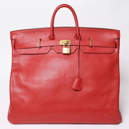 Hermes Haut Courroies Hac 55 Handbag Ardennes Rouge Ash Gold