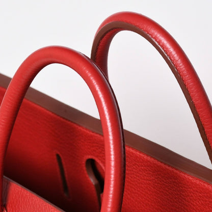 Hermes Haut Courroies Hac 55 Handbag Ardennes Rouge Ash Gold — view 6