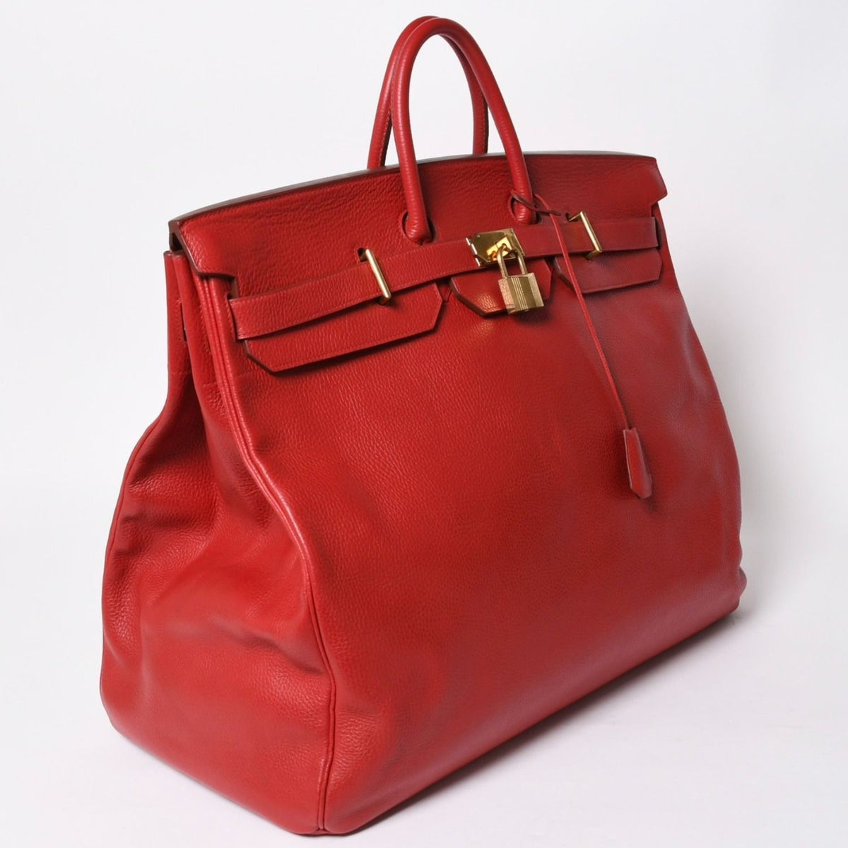 Hermes Haut Courroies Hac 55 Handbag Ardennes Rouge Ash Gold — view 3