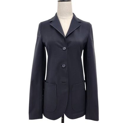 Prada Vintage Stretch Tailored Jacket Navy Spring Summer Fall Winter 42