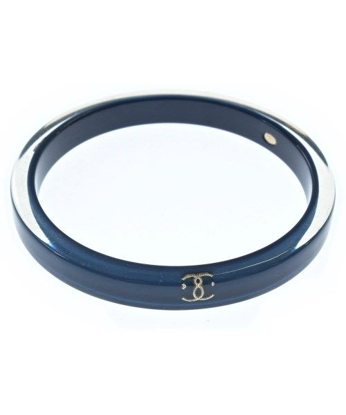 Chanel CC Logo Bangle Bracelet Navy