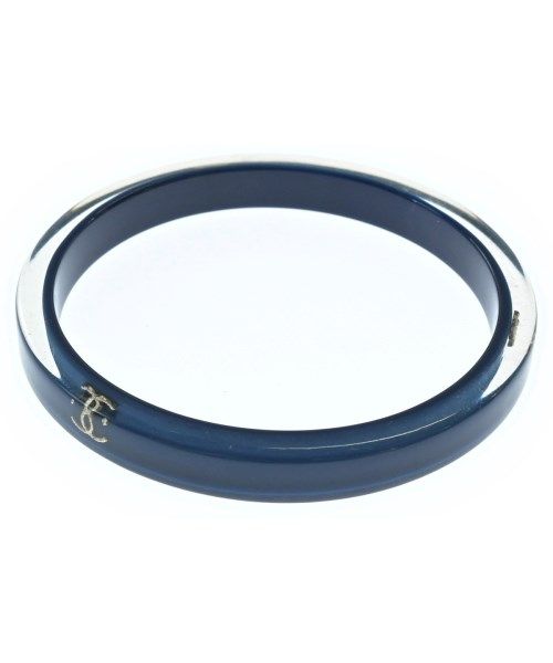 Chanel CC Logo Bangle Bracelet Navy — view 2