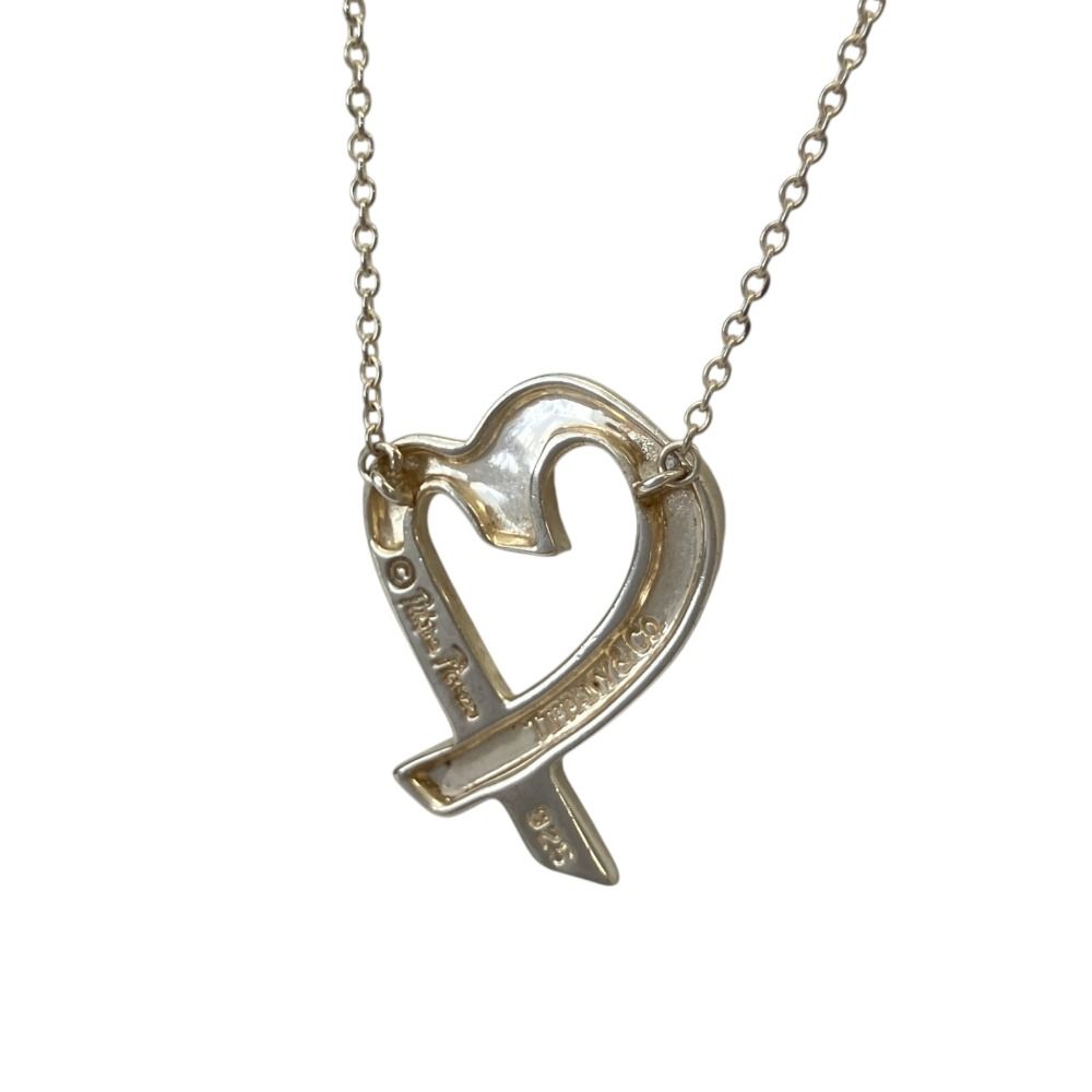 Tiffany & Co Vintage Paloma Picasso Loving Heart Necklace Silver — view 3