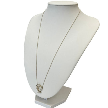 Tiffany & Co Vintage Paloma Picasso Loving Heart Necklace Silver — view 2
