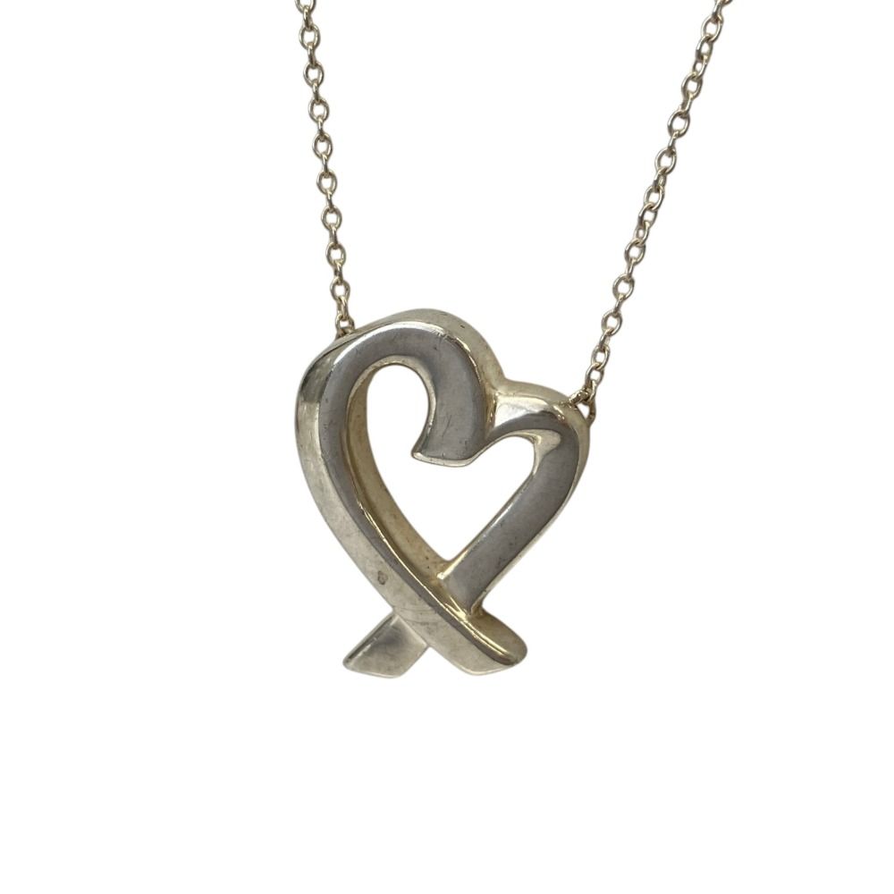 Tiffany & Co Vintage Paloma Picasso Loving Heart Necklace Silver