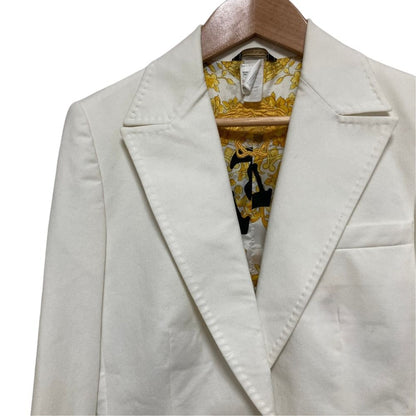 Versace Lining Baroque Pattern Medusa Button Tailored Jacket White Spring 38 — view 2