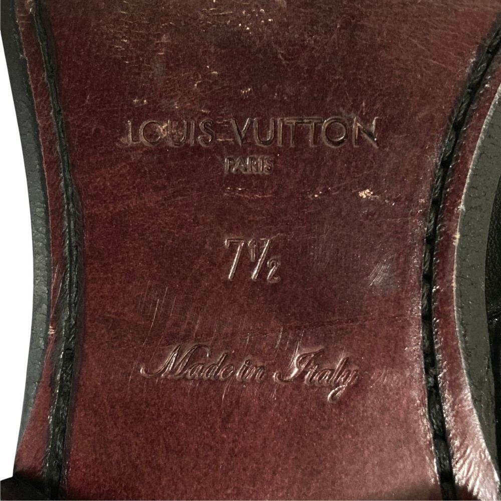 Louis Vuitton Wall Street Line Epi Plain Toe Shoes Black Spring Summer 7.5 — view 7