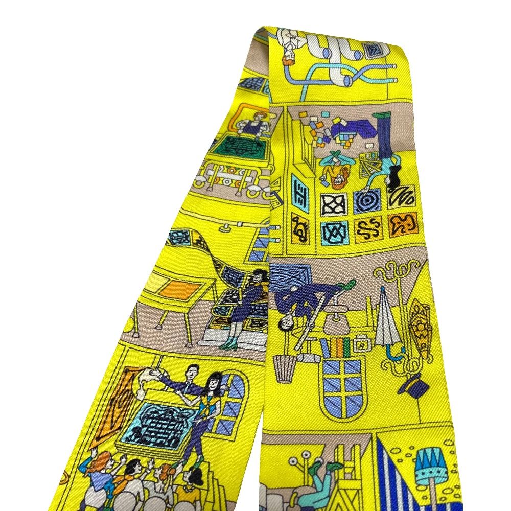 Hermes la Maison Des Carres Twilly Scarf Yellow — view 5