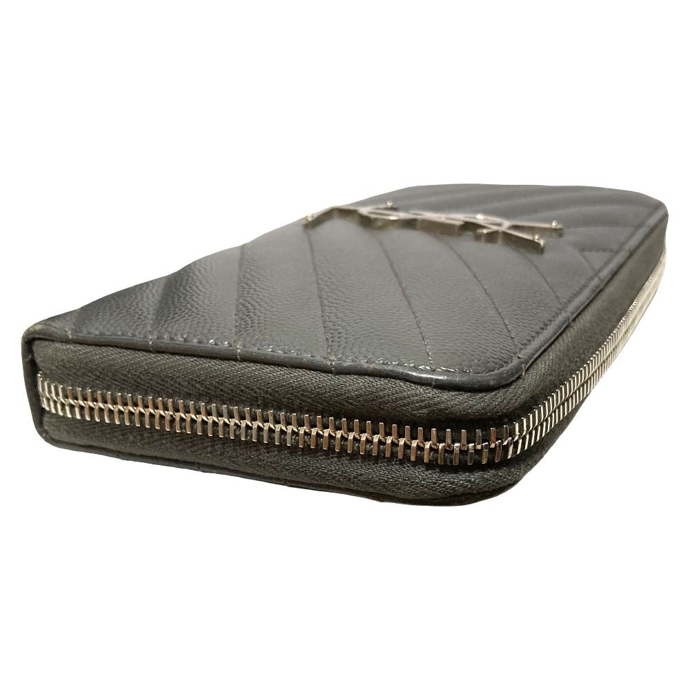 Saint Laurent Paris Cassandra Zip Around Wallet Gray — view 3