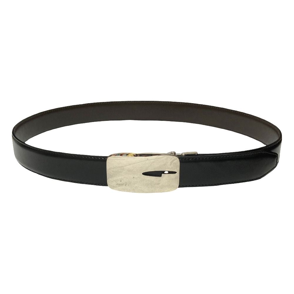 Gucci G Logo Leather Reversible Belt Black Brown