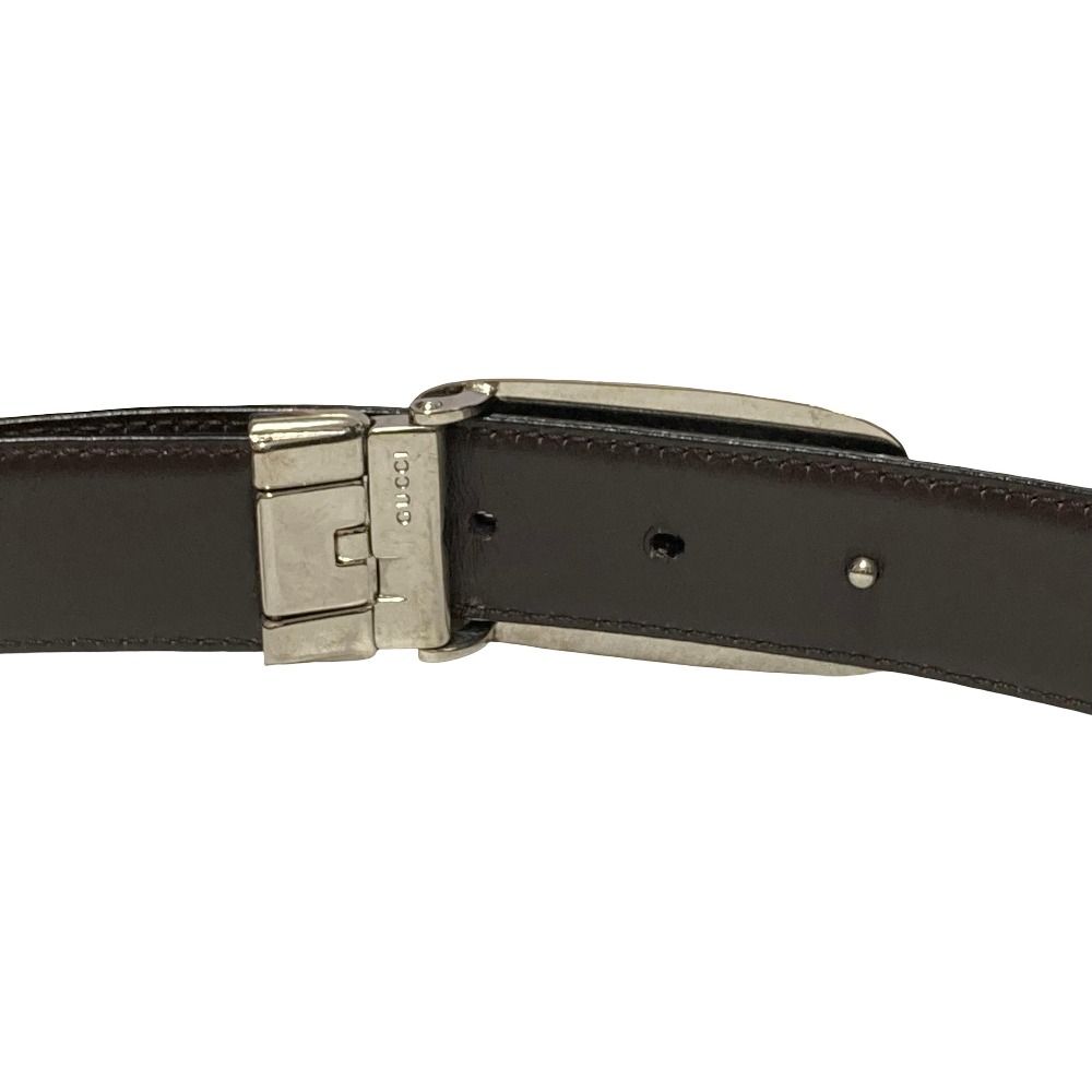 Gucci G Logo Leather Reversible Belt Black Brown — view 6
