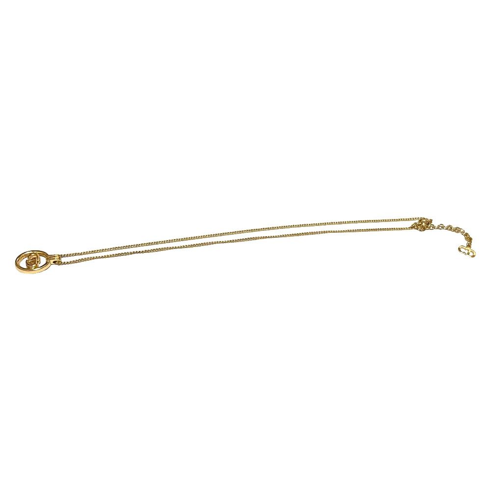 Dior CD Oval Top Necklace Gold Colored — view 3
