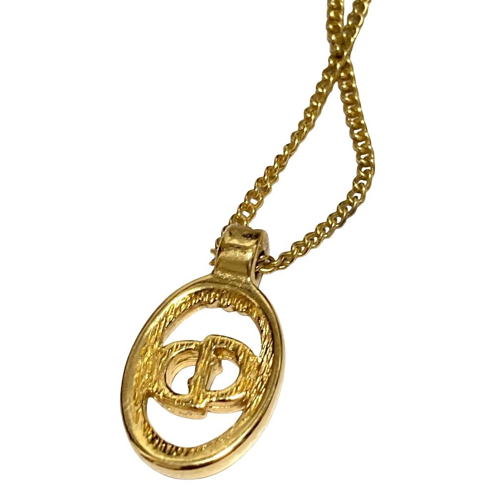 Dior CD Oval Top Necklace Gold Colored — view 2