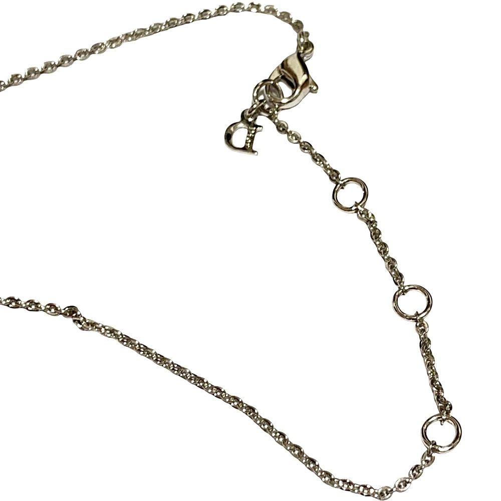 Dior Logo Chain Choker Necklace Silver Colored — view 3
