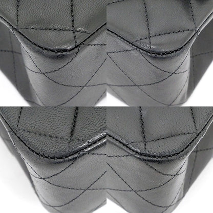 Chanel Quilted 25 Chain Shoulder Bag Double Flap Black Gold Lambskin — view 5