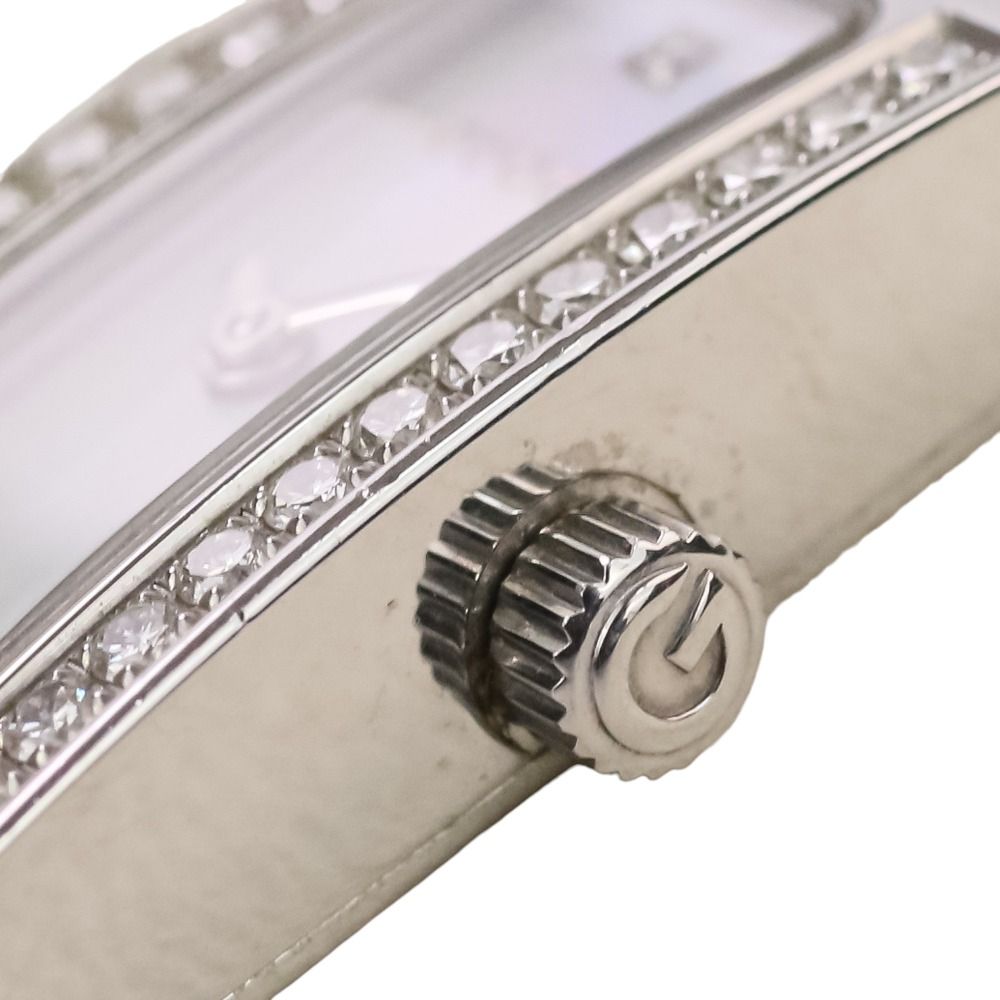 Gucci Diamond Bezel Square Quartz Watch White Shell Dial Silver Colored Black — view 4