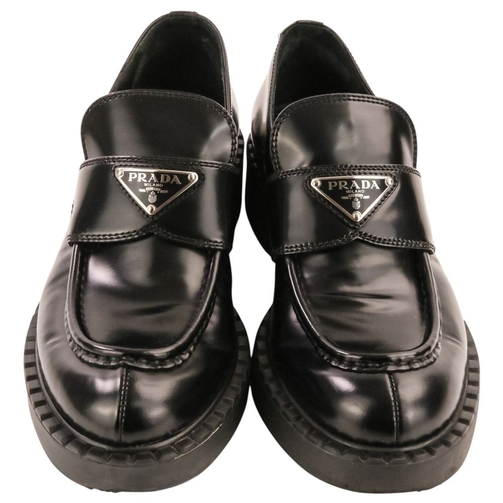 Prada Triangle Plate Chocolate Loafers Black Spring Summer Fall Winter — view 2