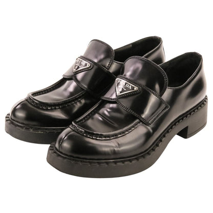 Prada Triangle Plate Chocolate Loafers Black Spring Summer Fall Winter