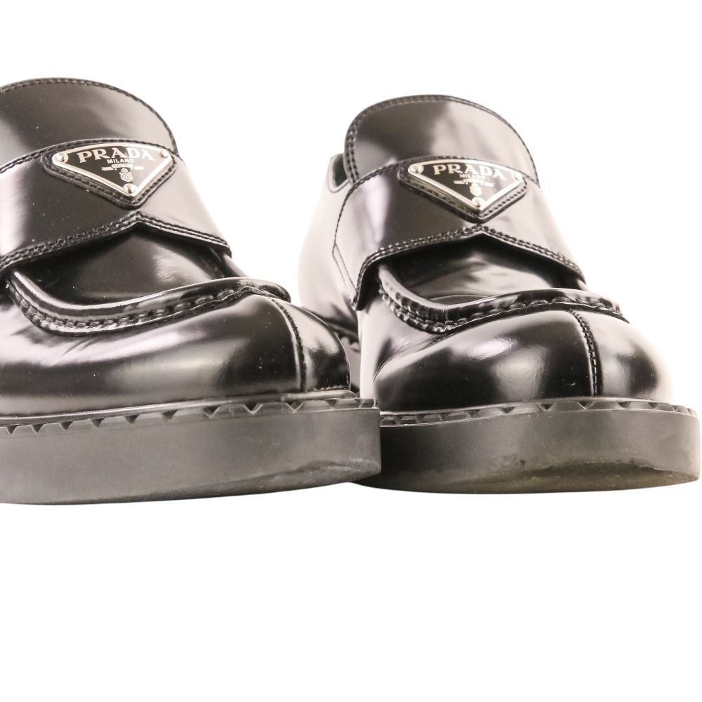 Prada Triangle Plate Chocolate Loafers Black Spring Summer Fall Winter — view 6
