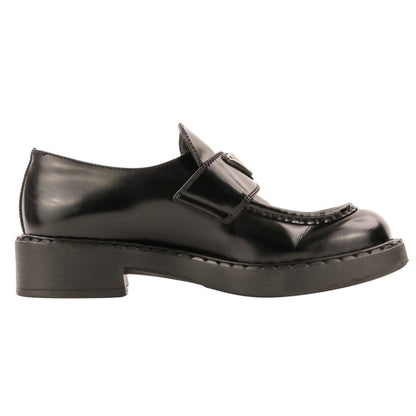 Prada Triangle Plate Chocolate Loafers Black Spring Summer Fall Winter — view 4