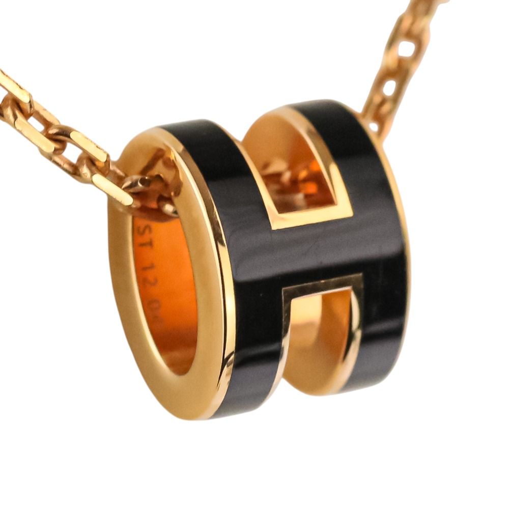 Hermes Mini Pop H Pendant Noir Gold Colored — view 2